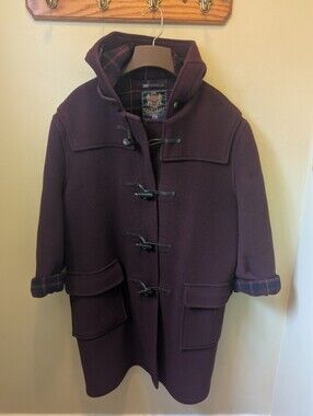 Classic Men’s Pea Coat Duffle in Deep Plum by Gloverall XL (46)